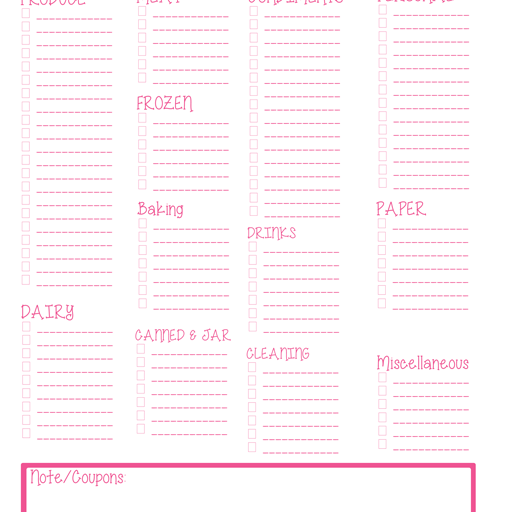 FREE Printable Blank Grocery Shopping List - Everyday Shortcuts