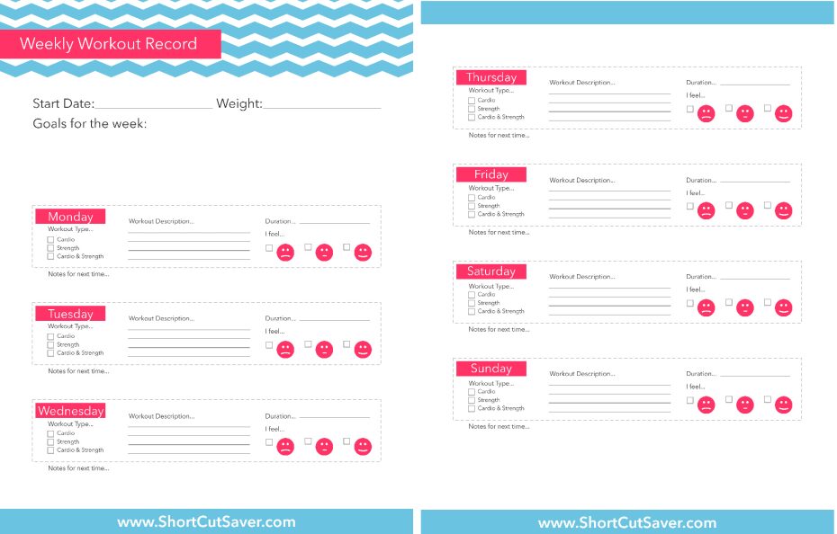 work out charts template