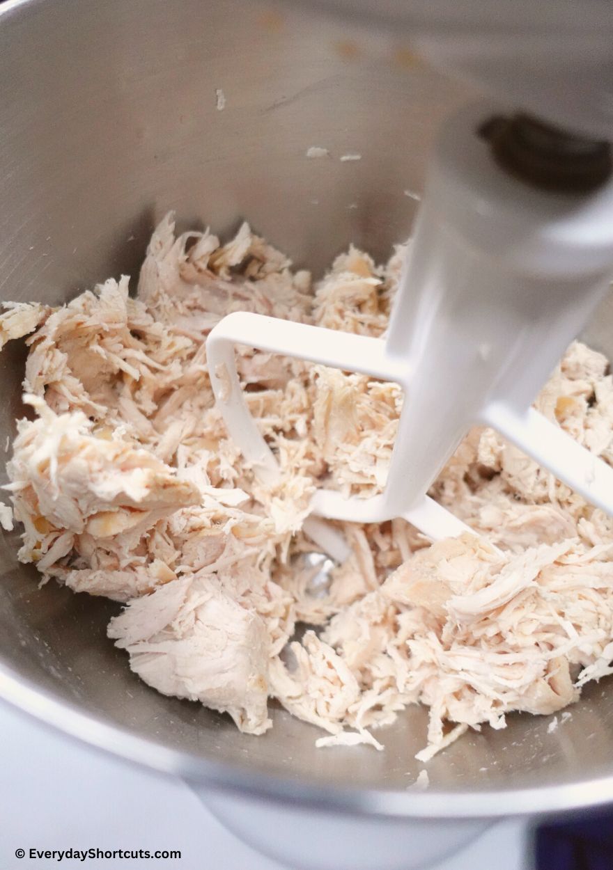 how to shred chicken by mixer