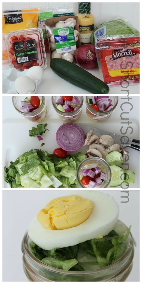 chef salad in a jar ingredients