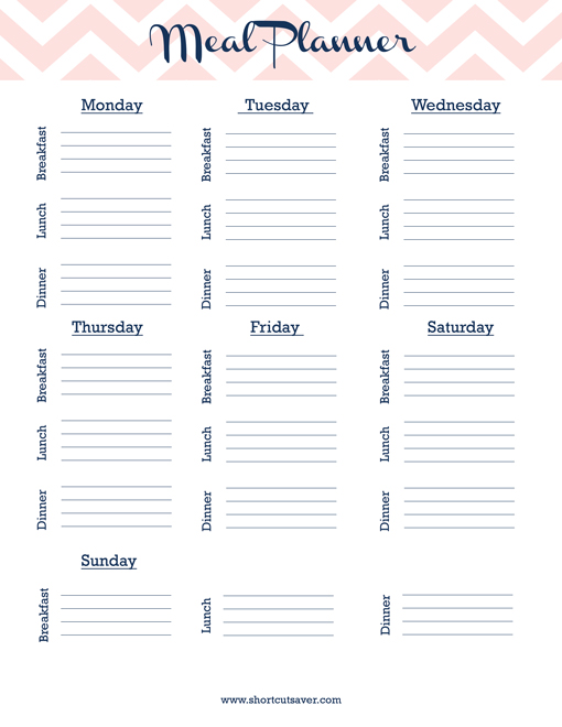 Free Printable Meal Planner - Everyday Shortcuts