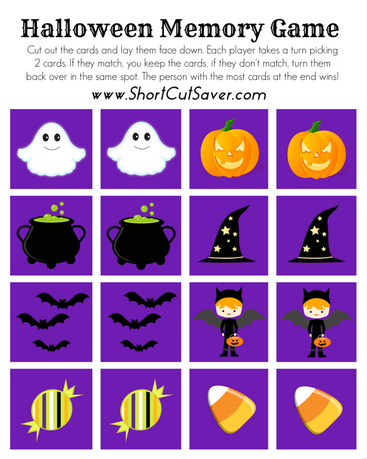 FREE Printable Halloween  Memory  Game  Everyday Shortcuts