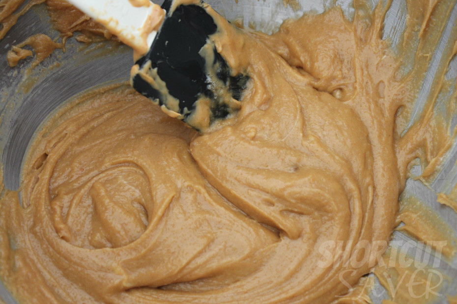 Peanut Butter Cup Blondies Mixing