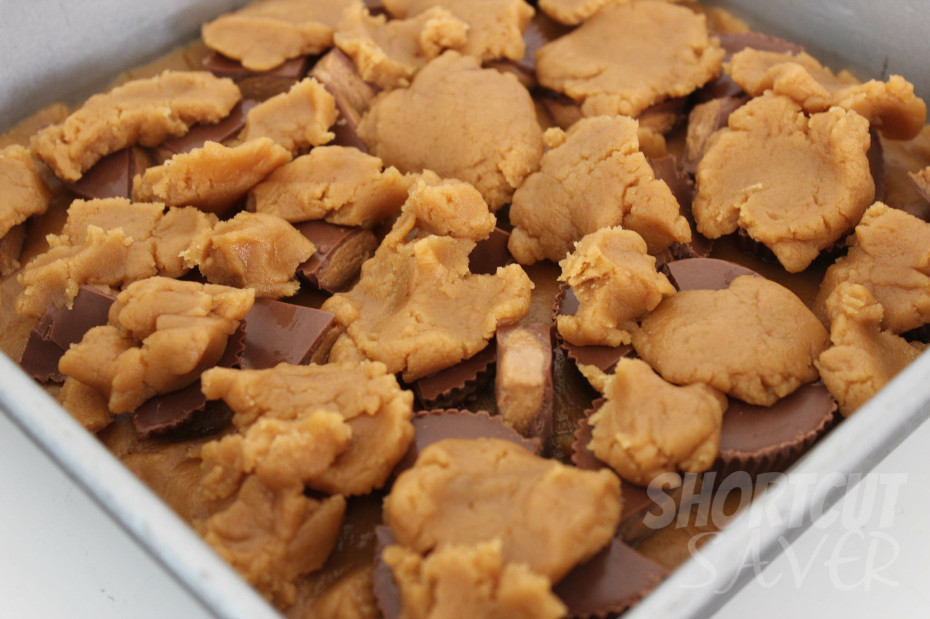 Peanut Butter Cup Blondies process