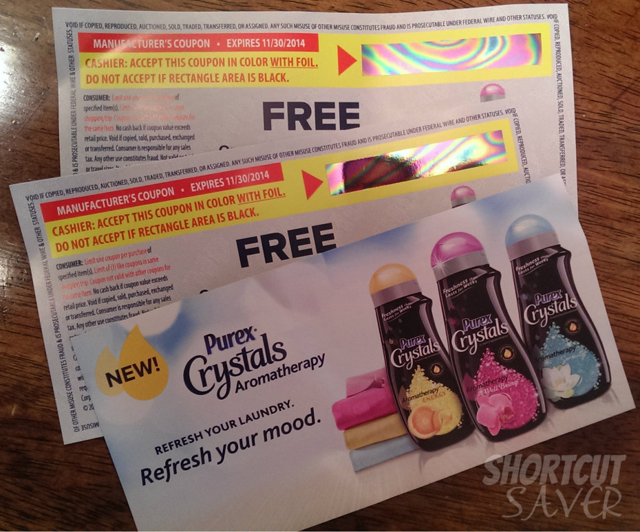 Purex crystals coupons
