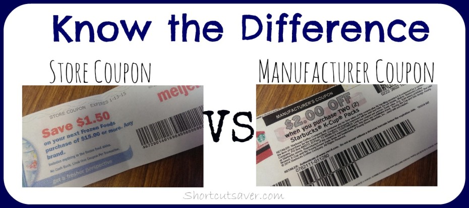 difference between store coupon and manufacturer coupon