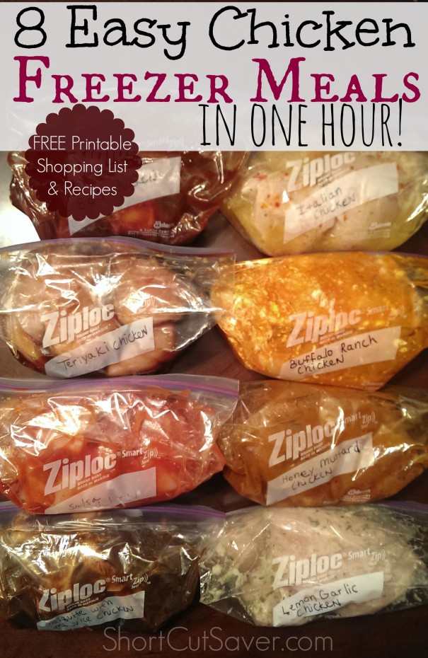 How to Make 8 Easy Chicken Freezer Meals in One Hour