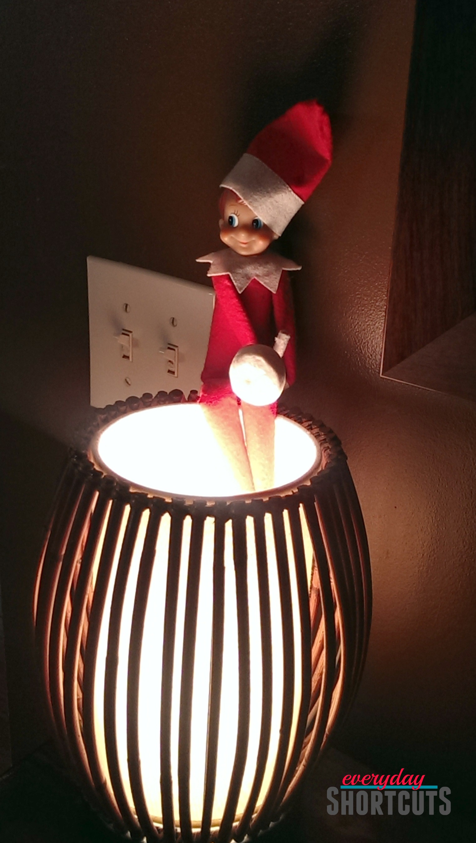 elf on the shelf roasting marshmallows