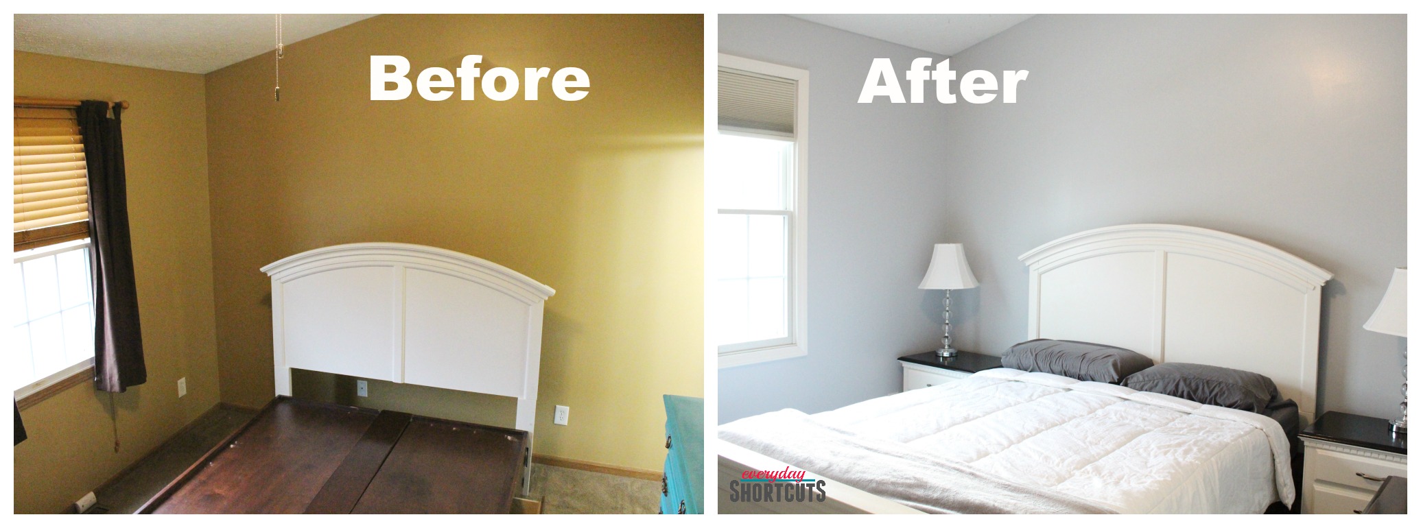 Bedroom Makeovers Before And After : 10 Must-See Before and After Bedroom Makeovers / A cumbersome desk chair and wastepaper basket are nothing but clunky, and despite the overflowing workspace, the walls remain bare.