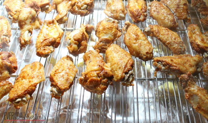 chicken wings on rack