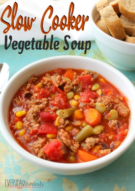 Slow Cooker Vegetable Soup - Everyday Shortcuts