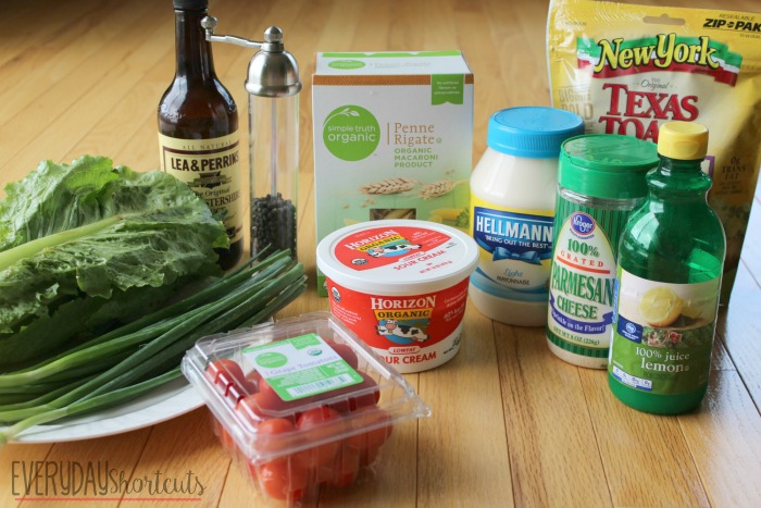 Chicken Caesar Pasta Salad ingredients