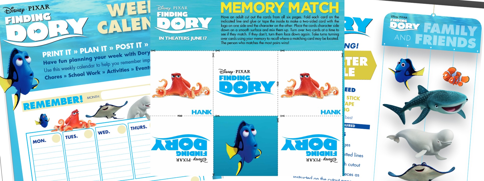 finding dory activity sheets