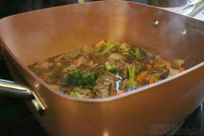 pepper steak in pan