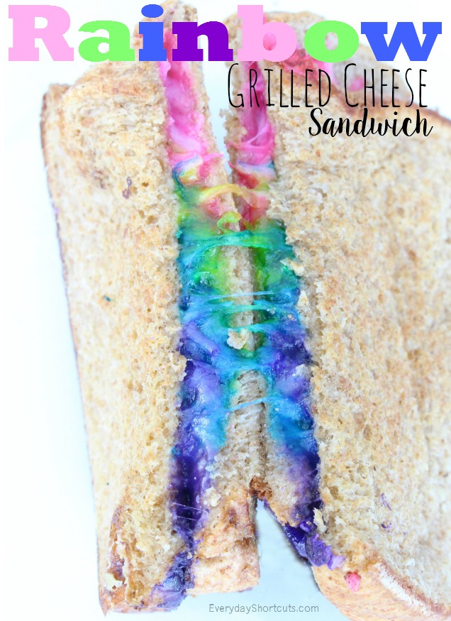 rainbow grilled cheese sandwich with natures harvest bread