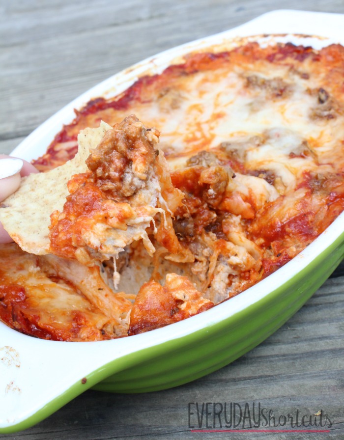 Spicy Sausage Pizza Dip - Everyday Shortcuts