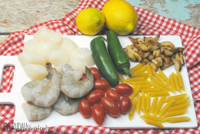 Cajun seafood pasta ingredients