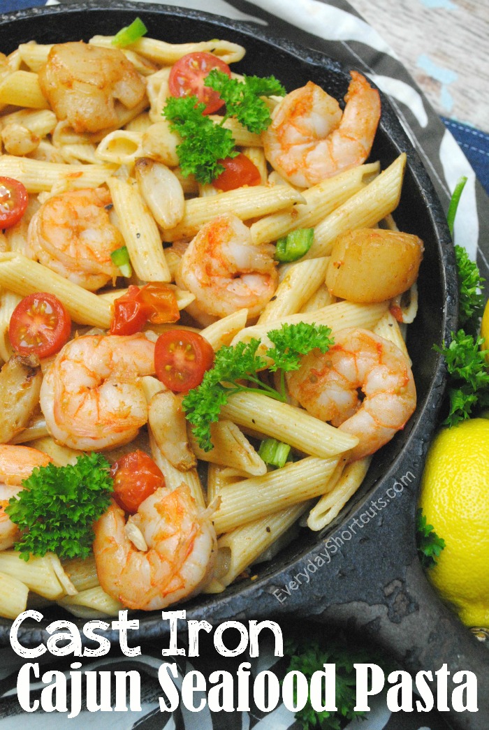 cast iron seafood pasta