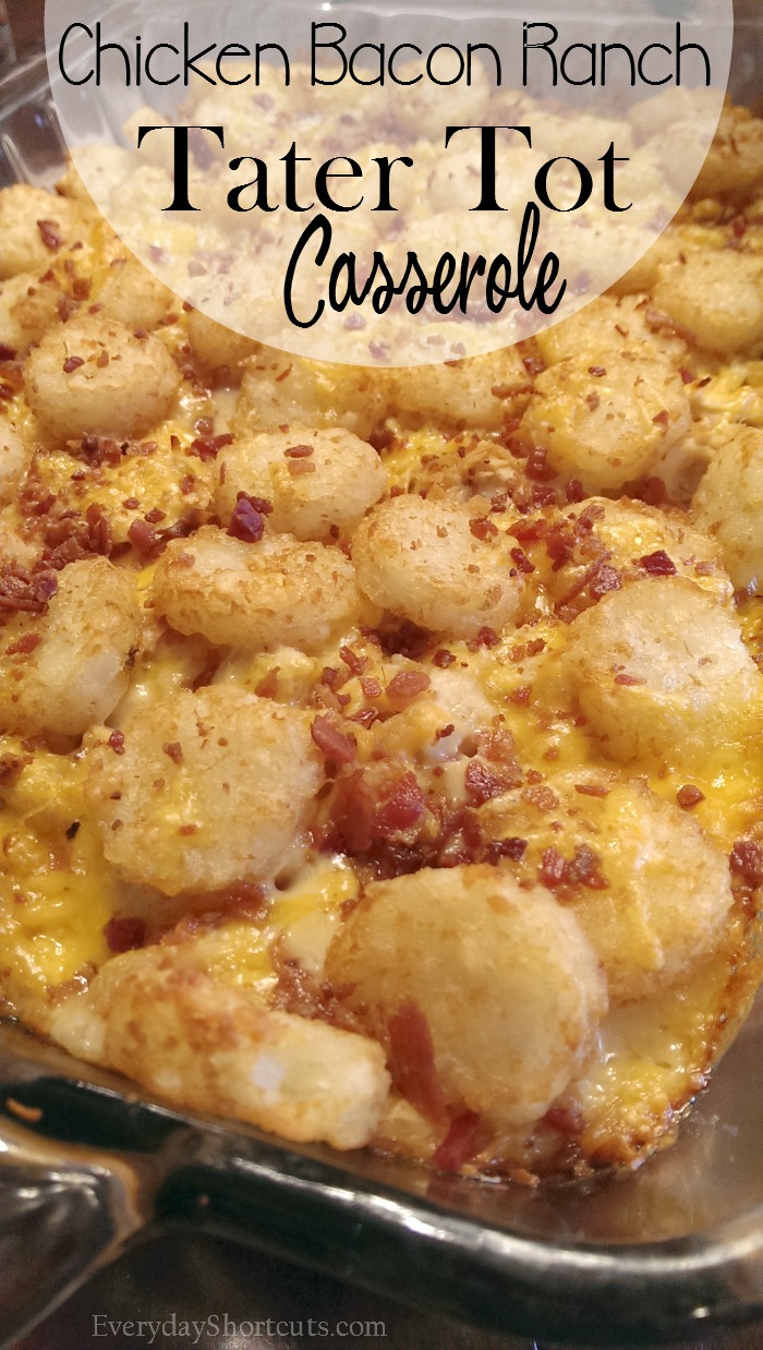 Easy Crock Pot Chicken Bacon Ranch Tater Tot Casserole - Suburban