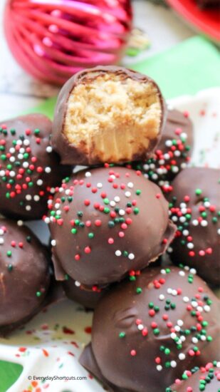 Holiday Peanut Butter Balls - Everyday Shortcuts