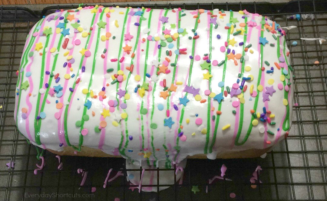 unicorn loaf cake iced