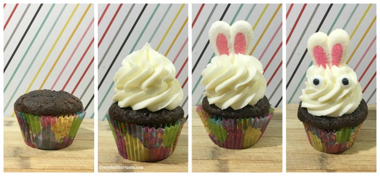 bunny cupcakes process