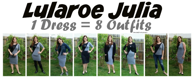 LuLaRoe Julia paired with LuLaRoe leggings. Add a blazer and heels to dress  it up.