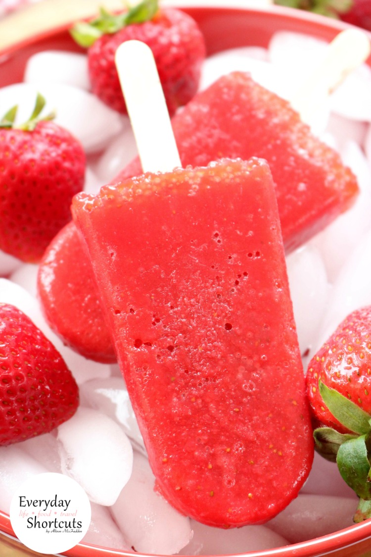 Fresh Strawberry Ice Pops