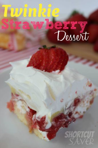 No Bake Twinkie Strawberry Dessert - Everyday Shortcuts
