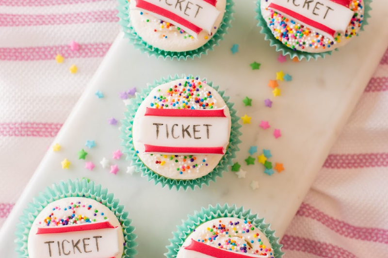 Circus Ticket Cupcakes - Everyday Shortcuts