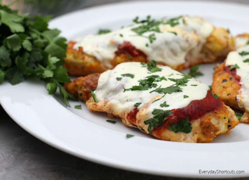 keto chicken covered in cheese