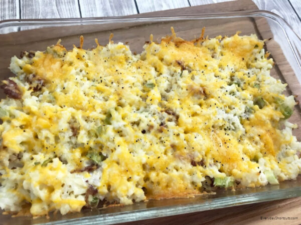 Low Carb Loaded Cauliflower Casserole - Everyday Shortcuts