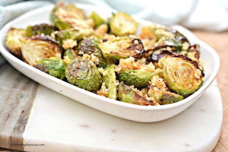 Garlic Parmesan Air Fryer Brussel Sprouts - Everyday Shortcuts