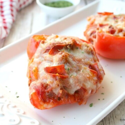 Keto Pizza Stuffed Peppers - Everyday Shortcuts