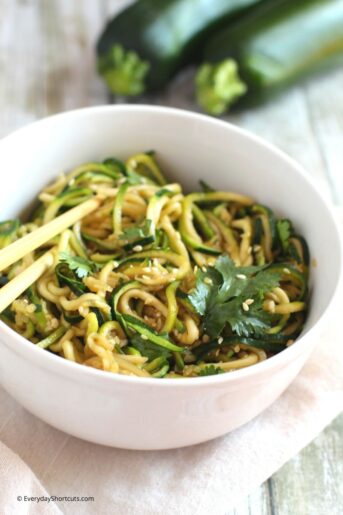 Paleo Asian Zucchini Noodles - Everyday Shortcuts