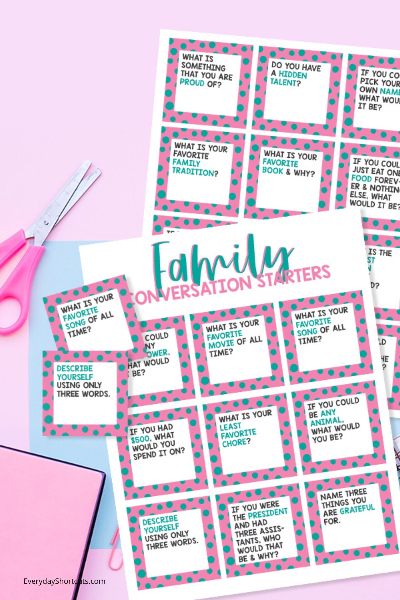 Family Conversation Starters Printable