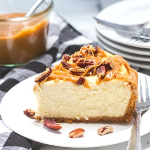 Instant Pot Salted Caramel Pecan Cheesecake