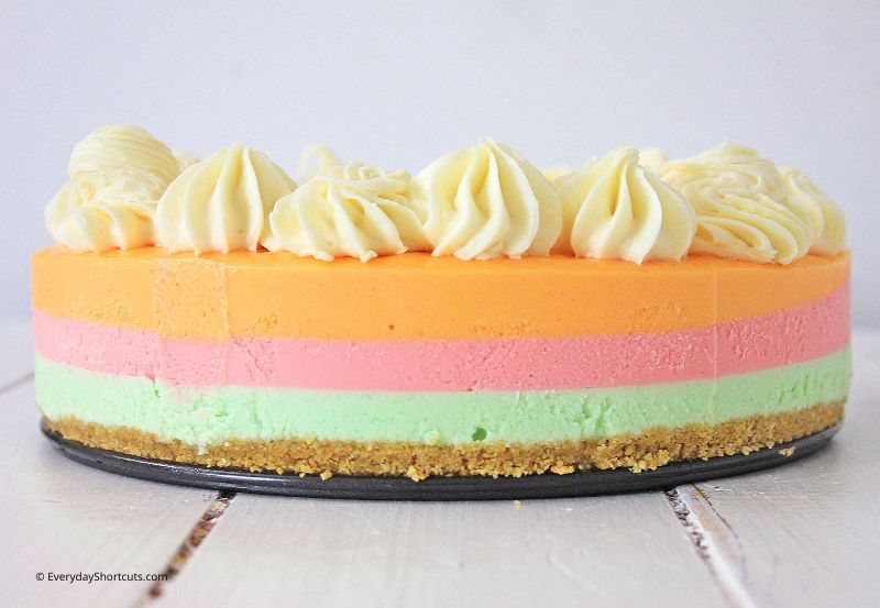 how to make Rainbow Sherbert Cheesecake