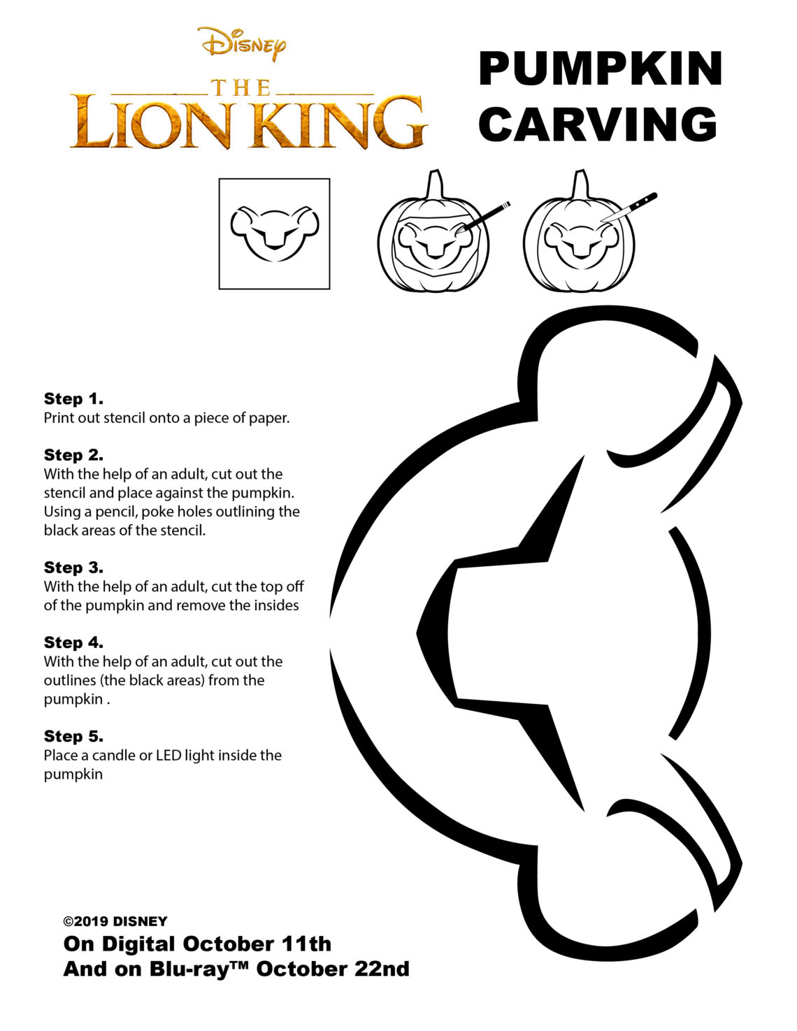 50+ Disney Pumpkin Carving Stencils - Everyday Shortcuts