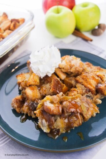 Caramel Apple Bread Pudding - Everyday Shortcuts