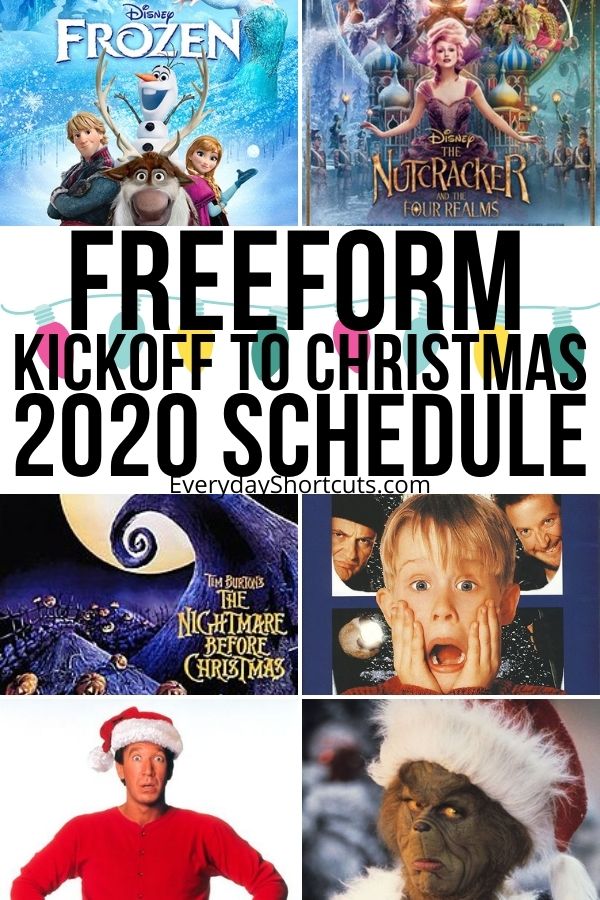 freeform kickoff to Christmas 2020 schedule Everyday Shortcuts