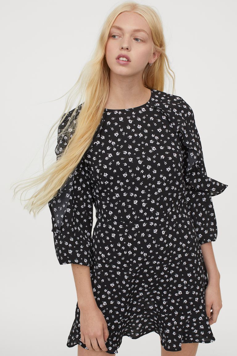 H&M Flounce Trimmed Dress Image