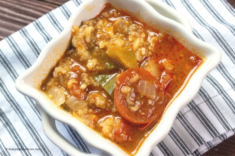 how to make Instant Pot Stuffed Pepper Soup