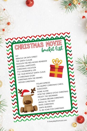 Christmas Movie Bucket List + Printable - Everyday Shortcuts