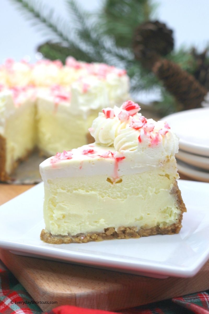 white chocolate cheesecake with peppermint