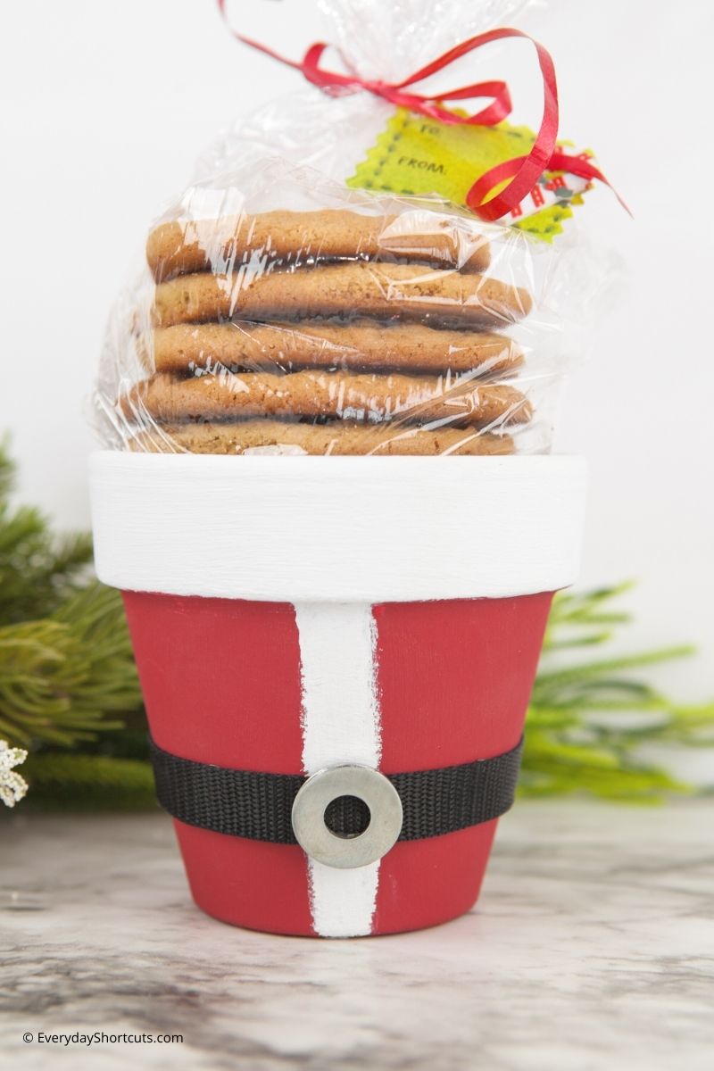 Gingerbread Christmas Pot, Hand Painted Terracotta Pot