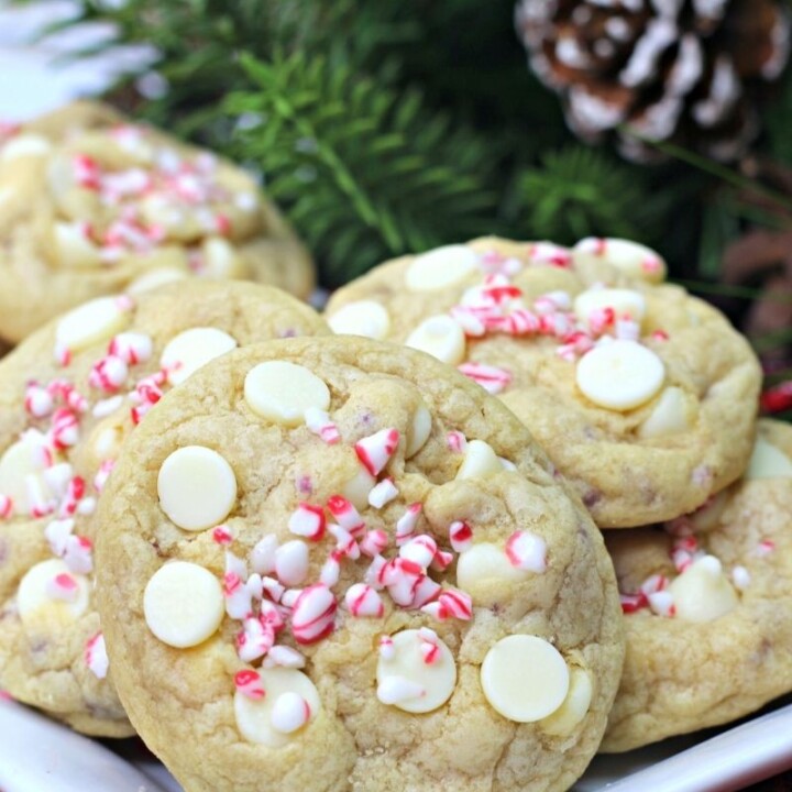 White Chocolate Candy Cane Cookies - Everyday Shortcuts