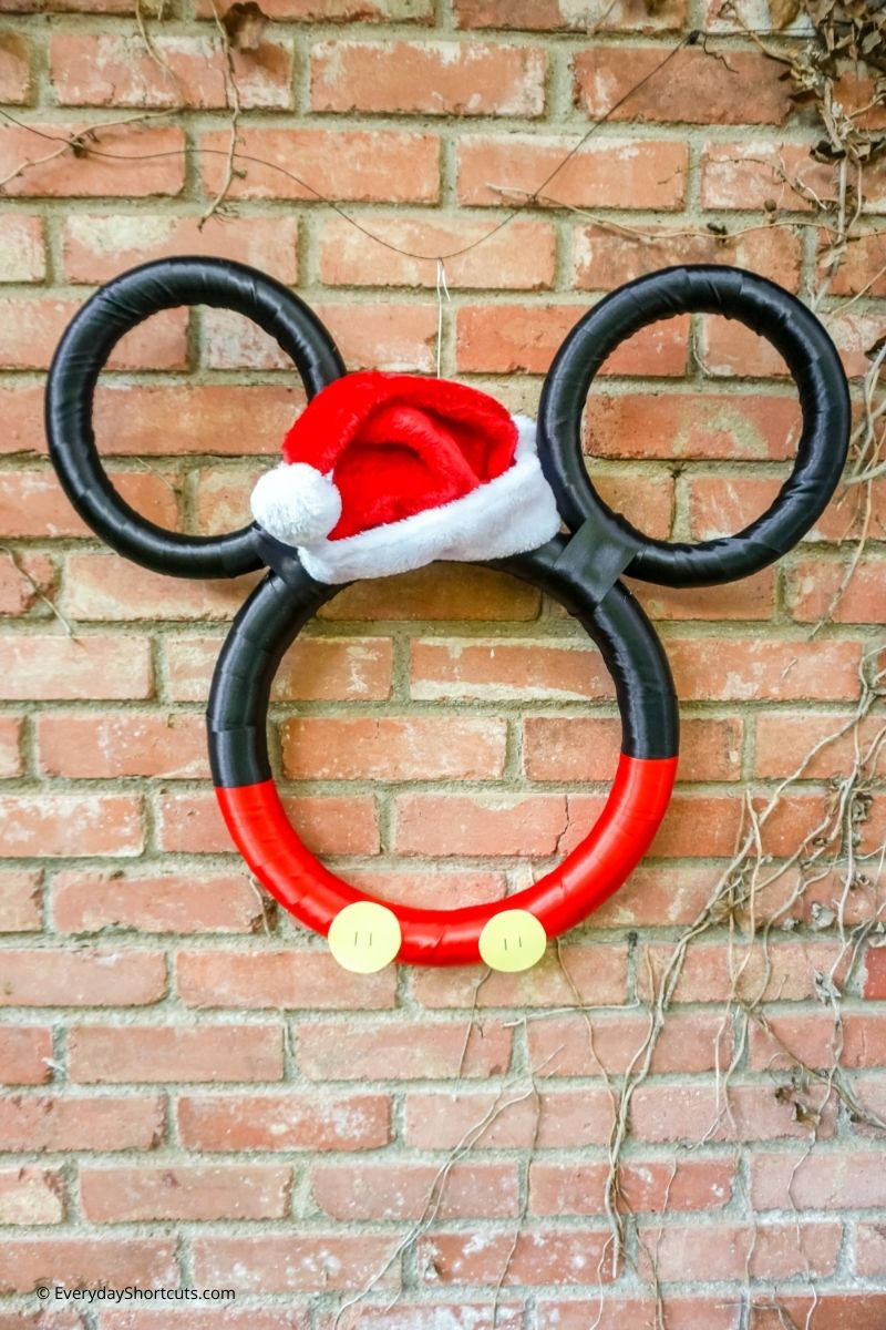 DIY Mickey Satin Ribbon Christmas Wreath