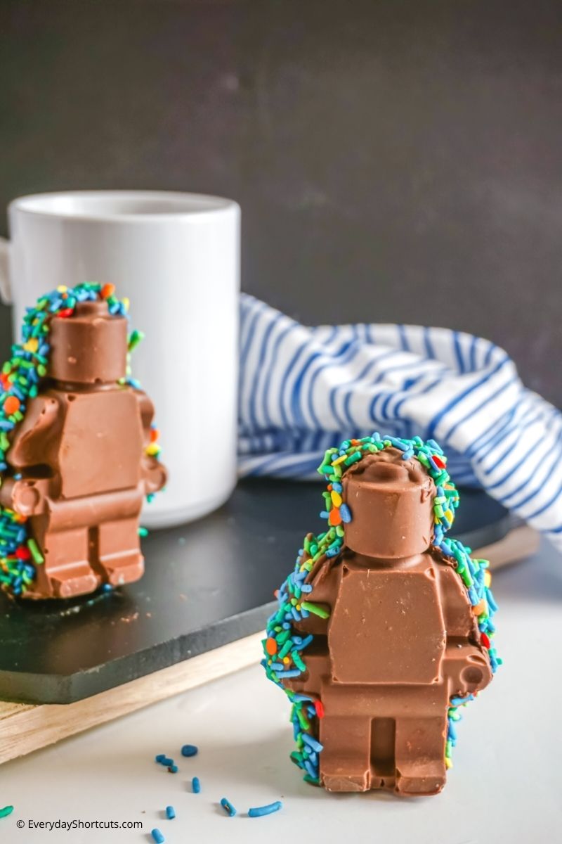 lego minifigure hot chocolate bombs