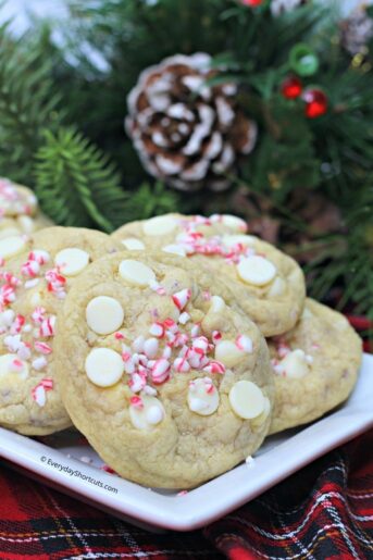 White Chocolate Candy Cane Cookies - Everyday Shortcuts